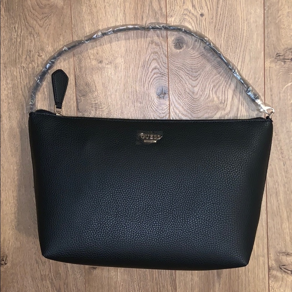 Guess black zip purse